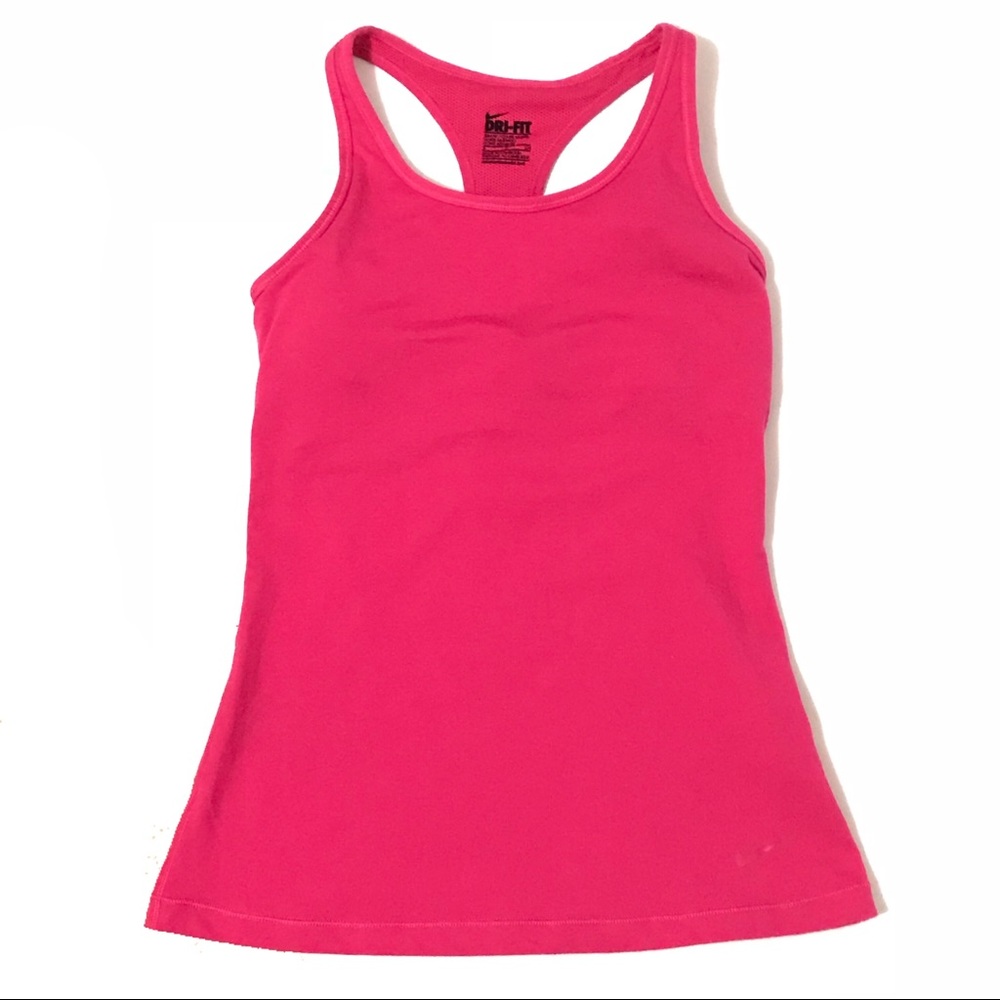 Nike Tank Top S Racerback Dri Fit Pink Stretch Gym Racerback